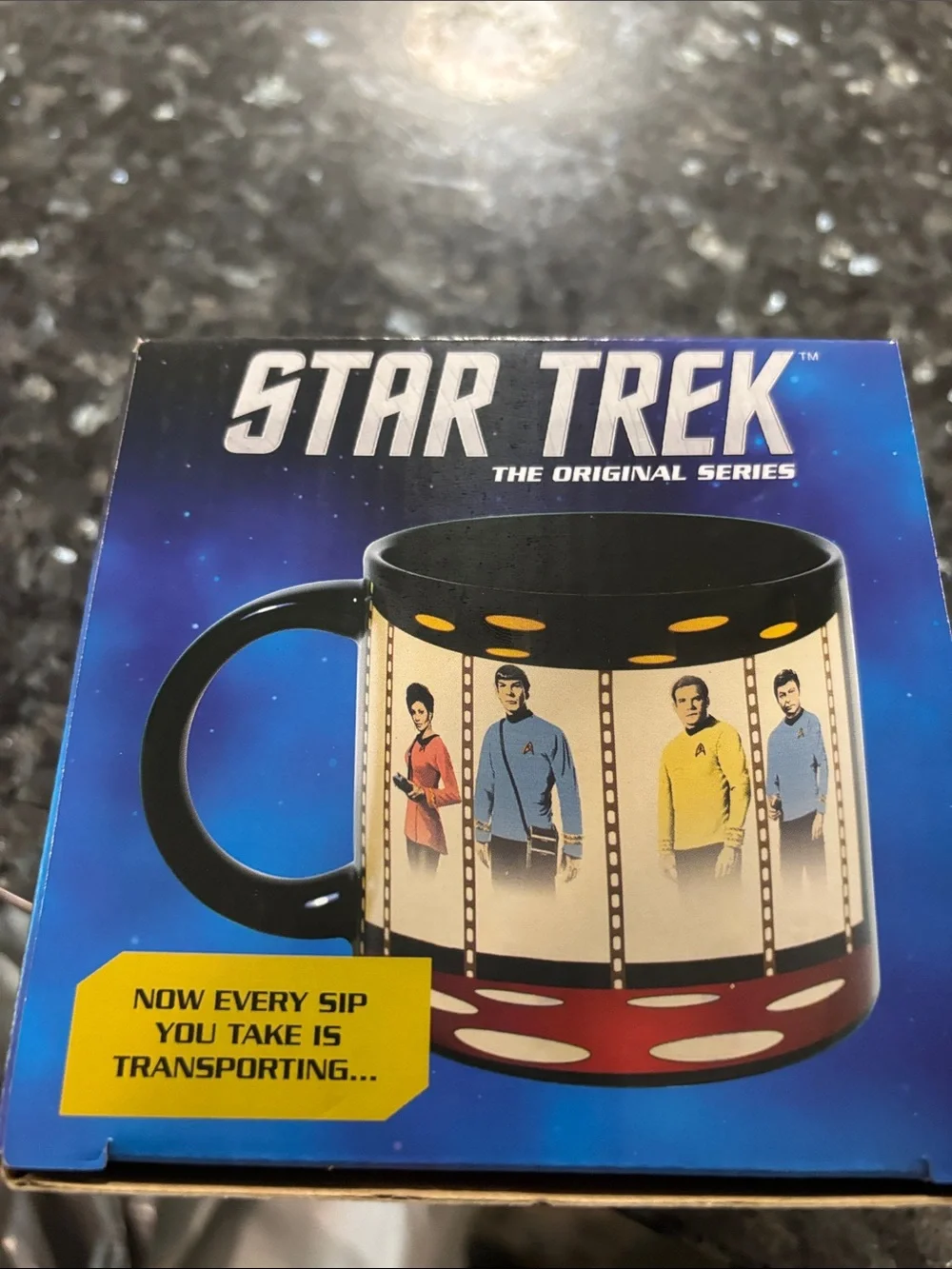 Star Trek Heat-Change Transporter Mug - Black with Multicolor Crew Art